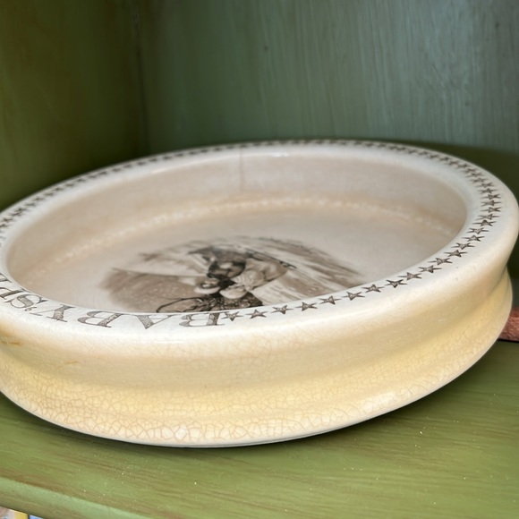 Antique Harper Pottery Co Semi Porcelain Baby Plate c 1890-1910 bowl - Picture 8 of 11